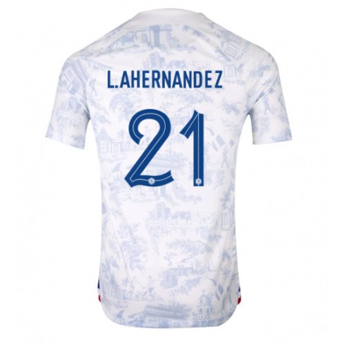 Maillot de foot France Lucas Hernandez #21 Extérieur Monde 2022 Manches Courte